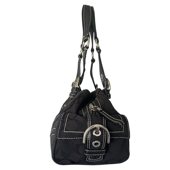 Vintage Coach Soho Black Mini Boston Signature Purse - Picture 3 of 9